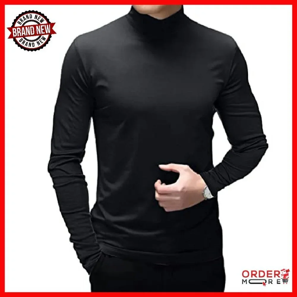 Men's Thermal Mock Turtleneck Long Sleeve Slim Fit Stretch Undershirt